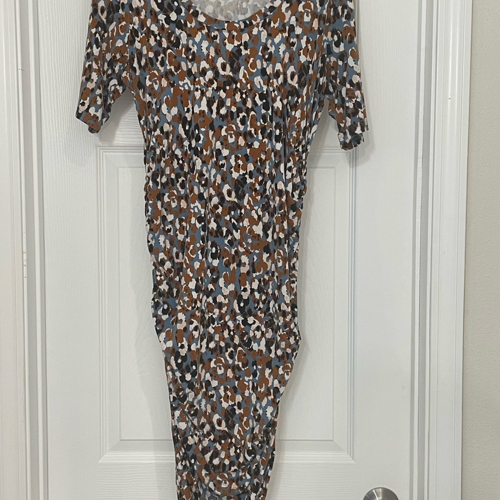 Motherhood Maternity Leopard Print Midi Dress